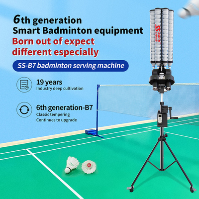SIBOASI B7 Badminton Shuttlecock Besleyici Makinesi Eğitim için Akıllı Badminton Atış Makinesi