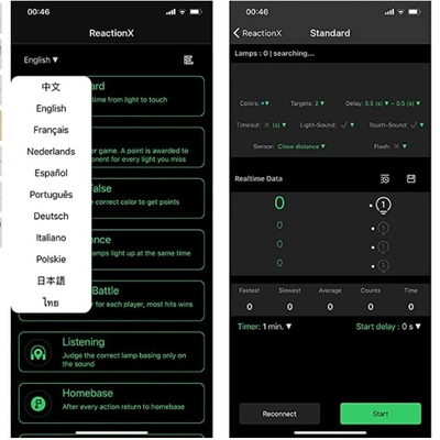 Çok Fonksiyonlu APP WiFi Kontrolü Fitness Reaksiyonu Eğitim Işığı